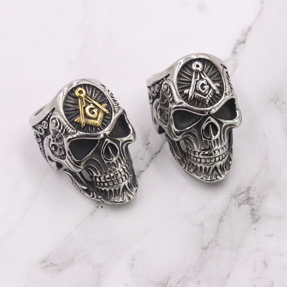 Skull rings Gothic Skull Vintage Silver Black Gold Titanium Steel Men's Punk Jewelry Fashion Ring Skull Ring