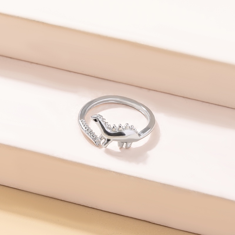 Cincin Adjustable Desain Dinosaurus Gaya Punk Untuk Pria Dan Wanita