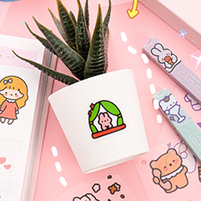 100 Lembar Stiker Motif Kartun Lucu Untuk Dekorasi DIY