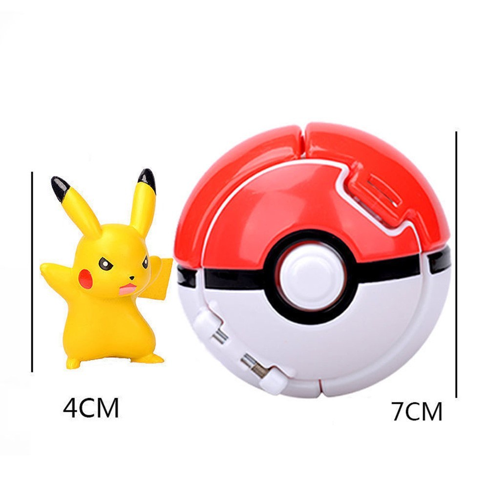 Pokemon Pikachu Boneka Peluncur Otomatis Pokemon Bola Anime Action Figure Pesona Tupai Terbang Permainan Pergi Mainan Anak Hadiah Ulang Tahun