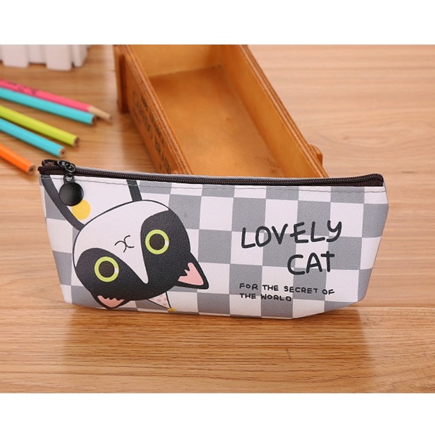 Pouch Tempat Kotak Pensil Pena Sekolah Motif Kucing GMALL-ST0041