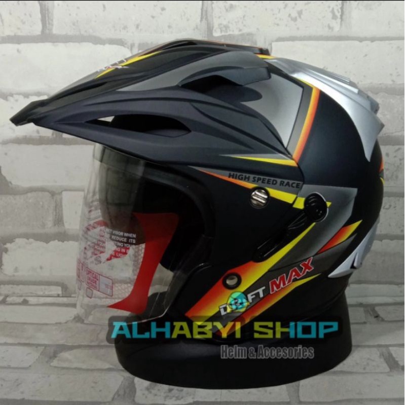 Helm G2 Exterminator Motif Drift Max Black Doff/Yellow | Double Visor