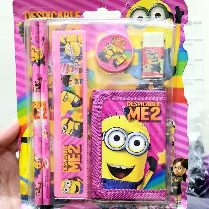 

alat tulis set minnion pink perlengkapan sekolah back to school