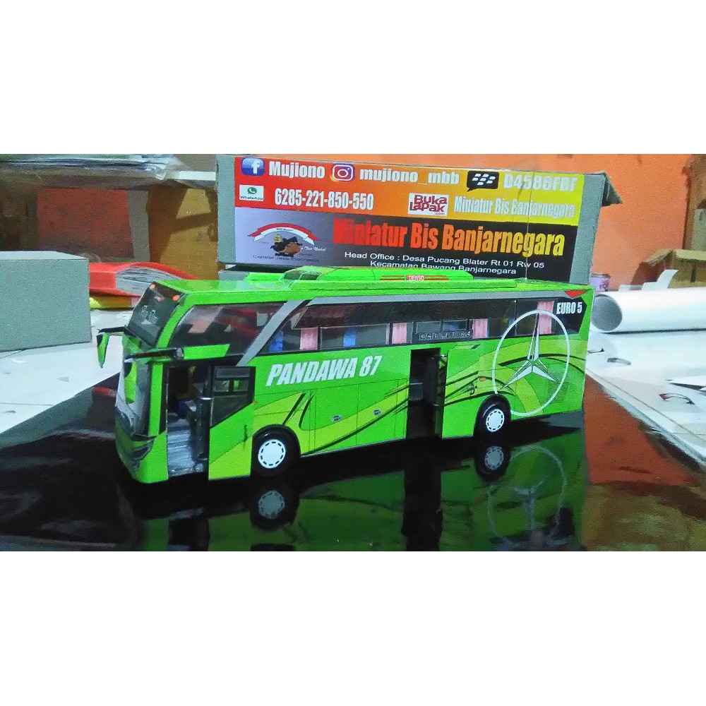 Miniatur Bis RC Pandawa 87 Green | Miniatur Bus Remote Control | Miniatur Bus Rc Murah