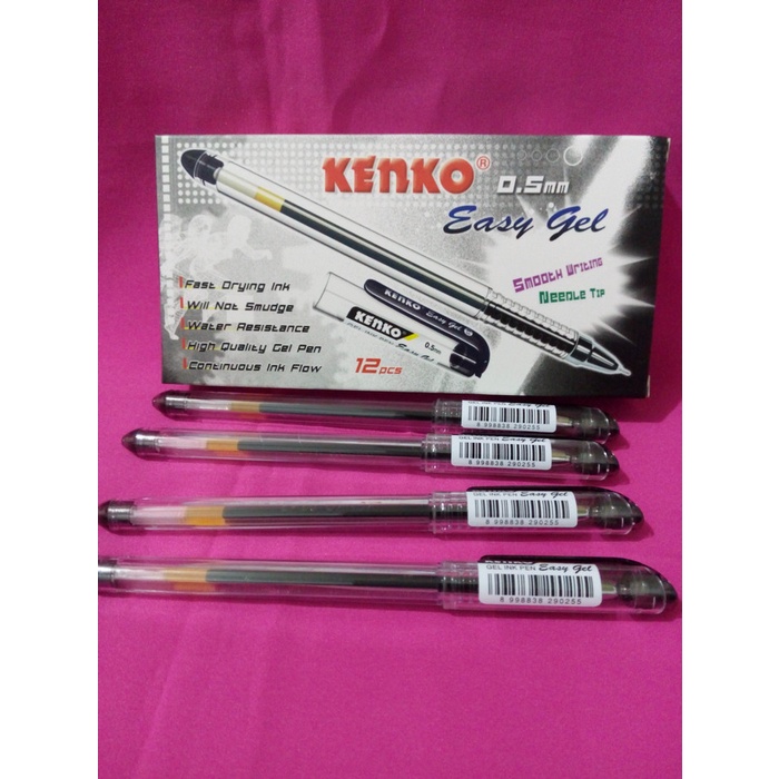 

Hadir Easy Gel Kenko Ballpoint Pulpen Jel Pena 0.5Mm Biru Hitam Bergaransi