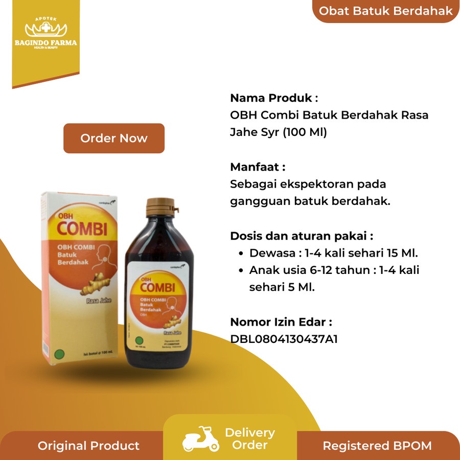 Jual OBH Combi Batuk Berdahak Rasa Jahe Syr (100 Ml) | Shopee Indonesia