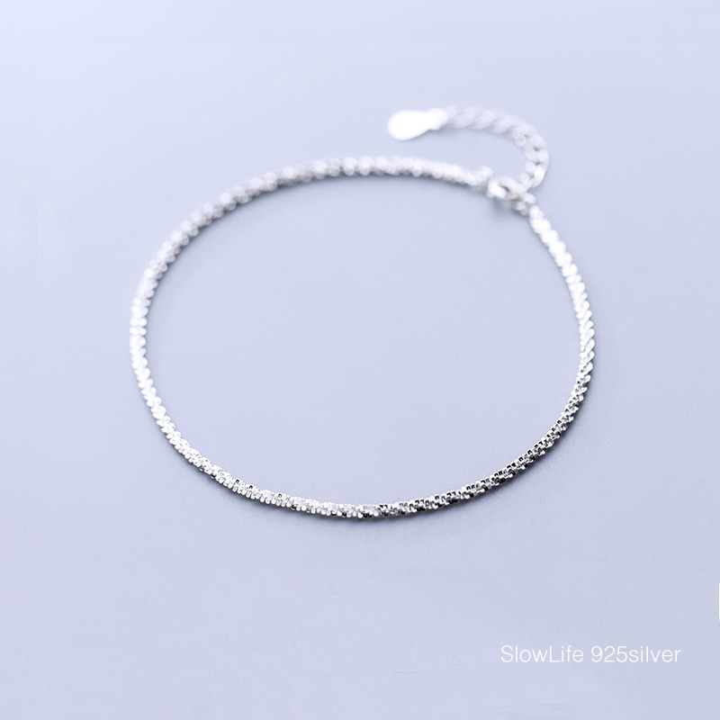 Fashion Aksesoris Perhiasan Gelang S925 Sterling Silver Gelang Sederhana