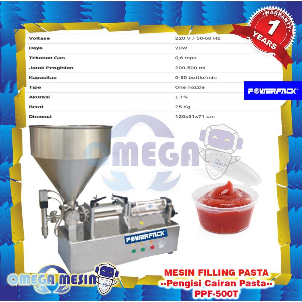 Jual Mesin Pengisi Cairan Pasta Paste Piston Filler Powerpack Ppf