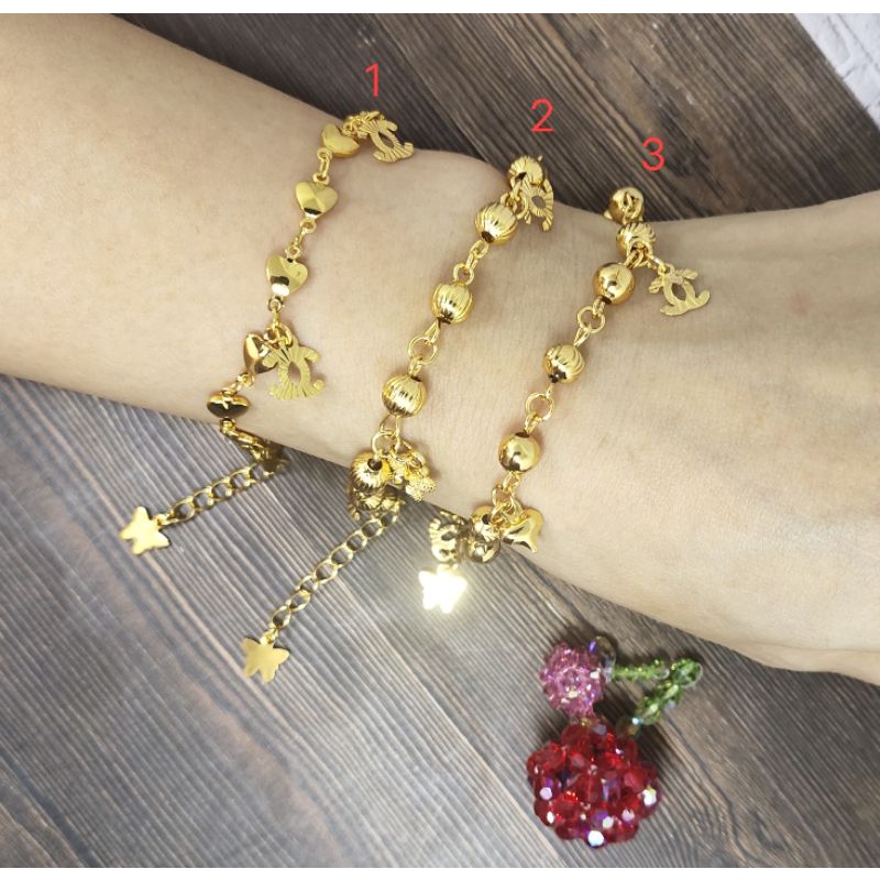 Fifi Fashion Gelang Tangan Gantung Xuping Fashion Model Perhiasan Lapis Emas 18K AB05