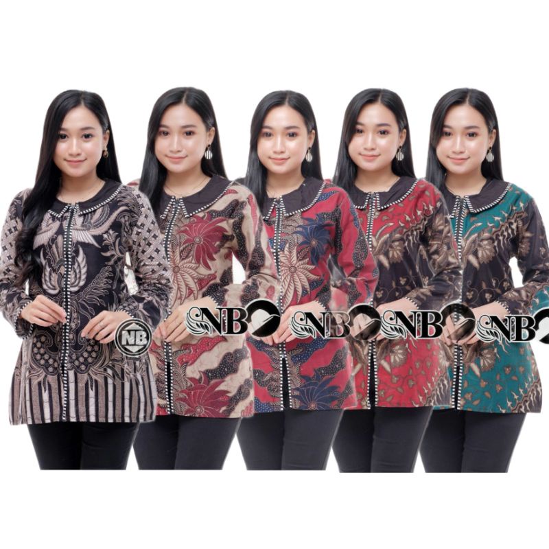 tey-17 Batik wanita ASJ SA HRB026 Kenongo Kemeja Tosca Pendek