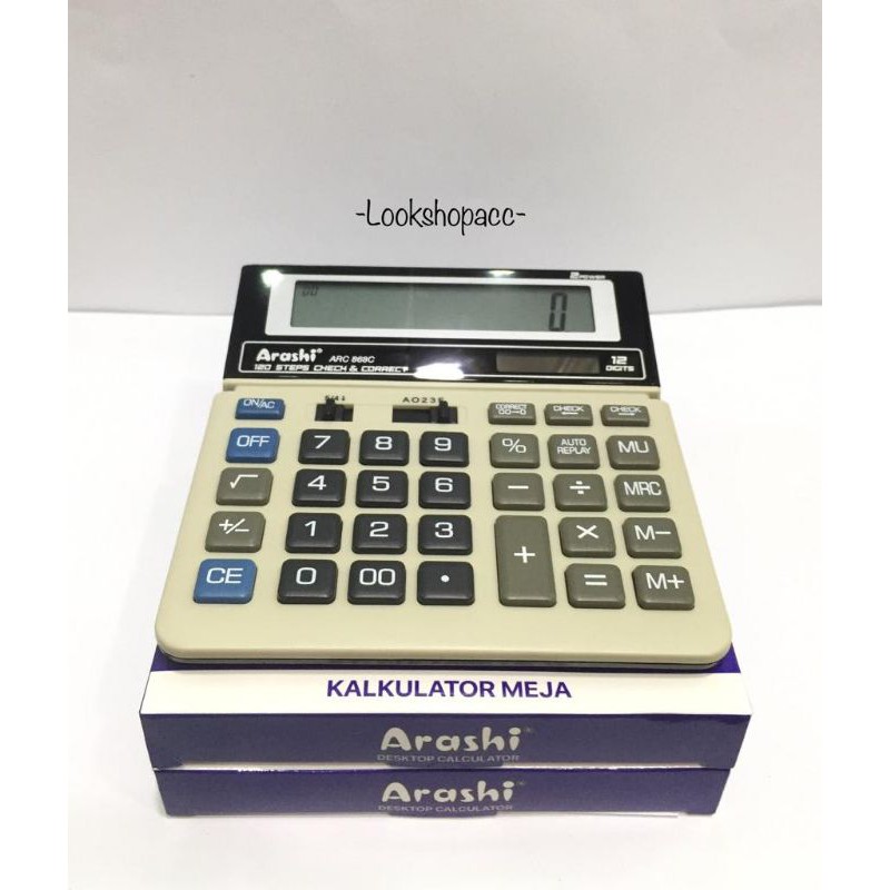 

RB Arashi Desktop Calculator ARC 868C Kalkulator 12 Digit Layar Besar Solar Panel
