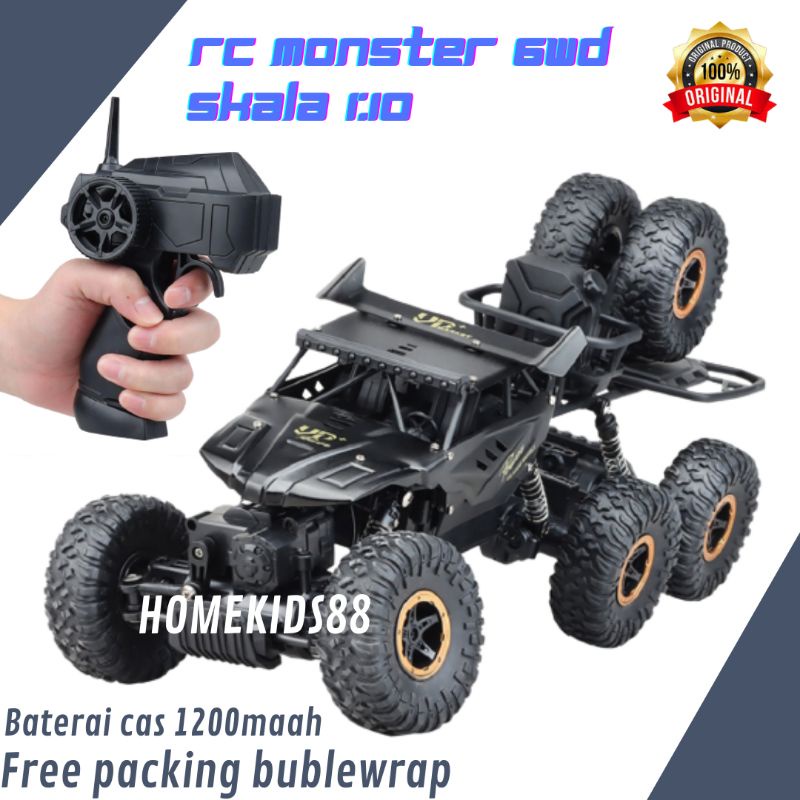 Mobil remot control skala 1:10 6wd mainan mobil remote 6wd mainan anak cwo rc 6wd terlaris monster o