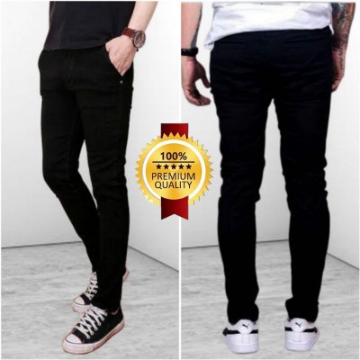 CELANA JEANS PRIA PANJANG SEMI SOFTJEANS SLIMFIT HITAM SOBEK LUTUT RIPPED JEANS STREET MELAR MURAH