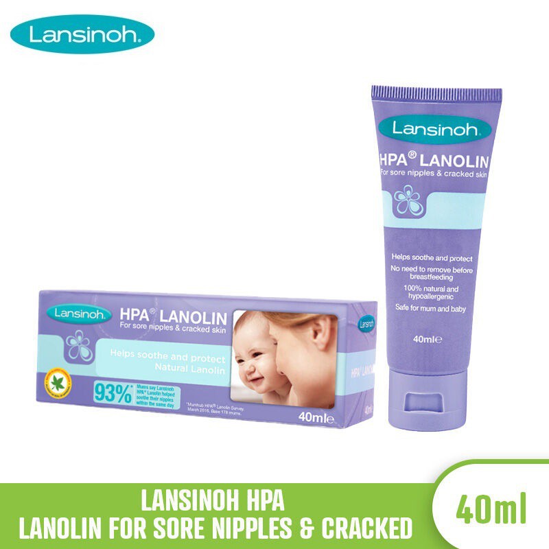 Lansinoh HPA Lanolin For Sore Nipples &amp; Cracked Skin Krim Puting - 40ml