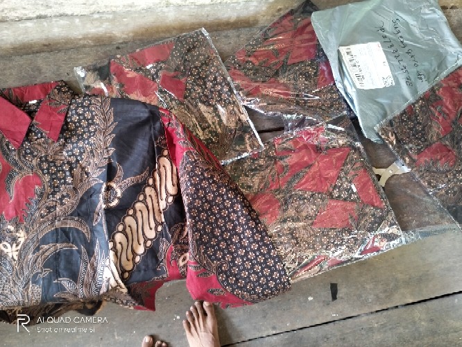 Kemeja Batik Pria Lengan Panjang Size M L Xl Xxl  Bswart Batik Hrb026 Kenongo Hem Panjang Padi