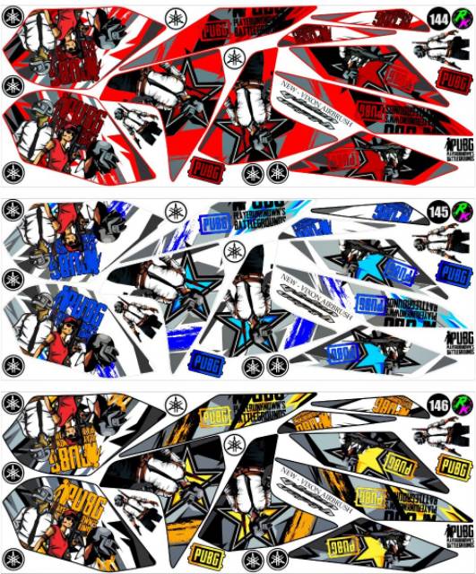 Sticker Striping Variasi Animasi Vixion New 2013 2016 Nvl Nva Free Fire