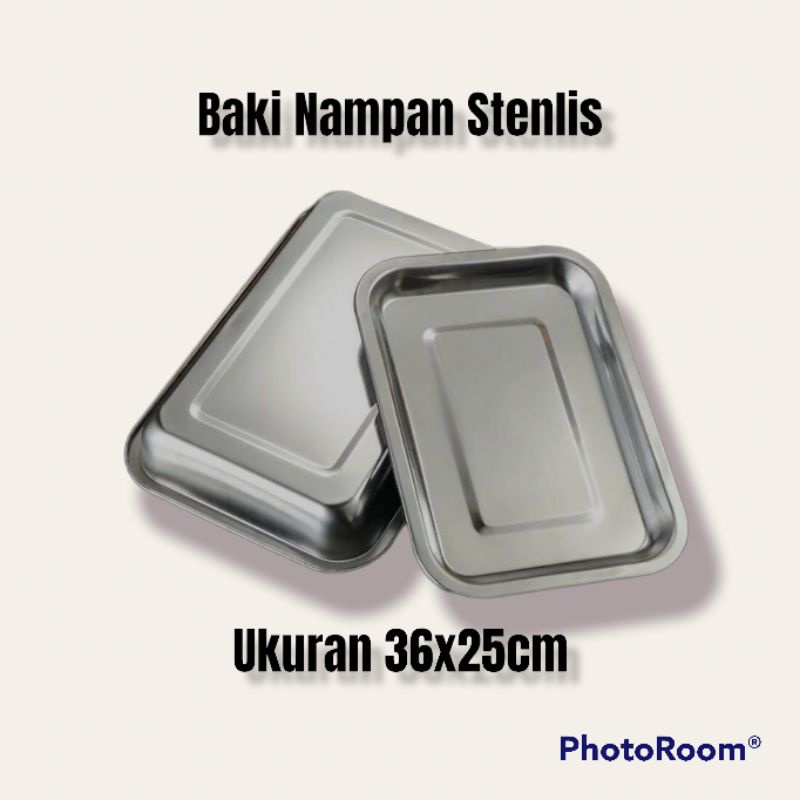 Baki Nampan Stenlis/Baki Makanan /Beking tray Ukuran 36x25cm