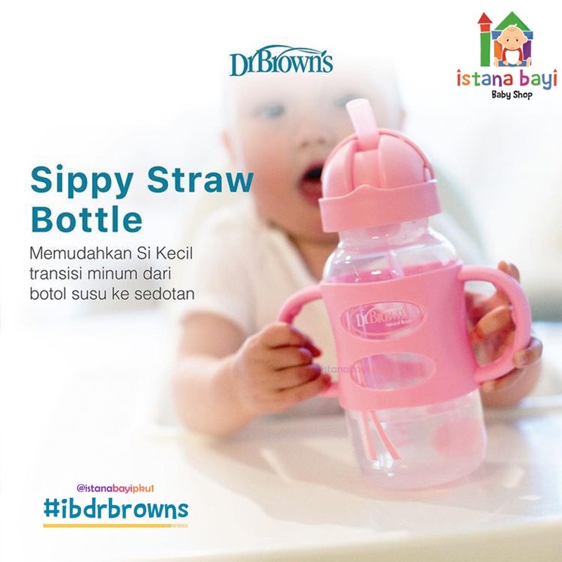 Dr.Brown's Sippy Straw Bottle 8oz/9oz- Botol Anak