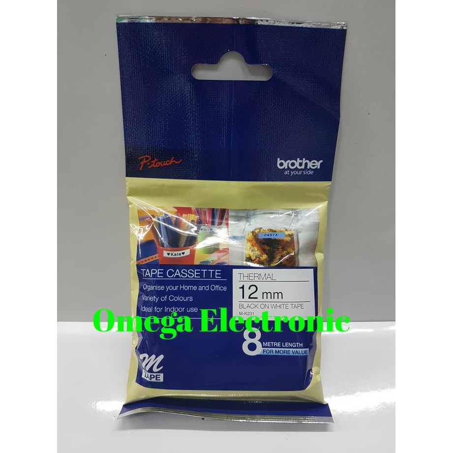 

Brother Label Tape Mk-231 Black On White Tape Mk231 M-K231