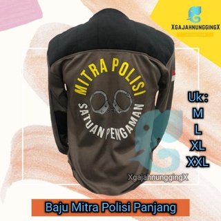 Jual Mitra polisi Kaos Baju Seragam Satpam Security Keamanan Cokelat