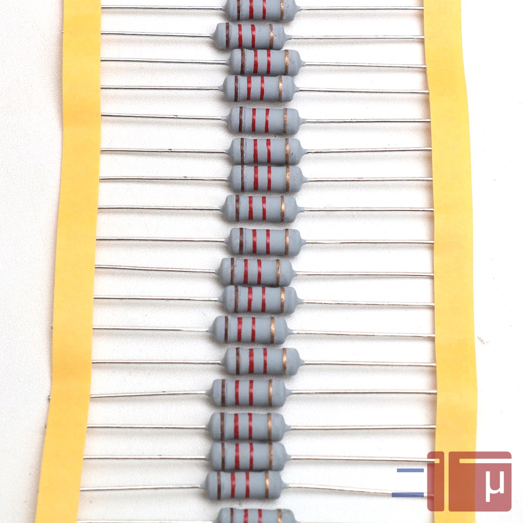 x10 Resistor 1K2 1.2K 1W Metal Oxide 5% Taiwan Kaki Tembaga