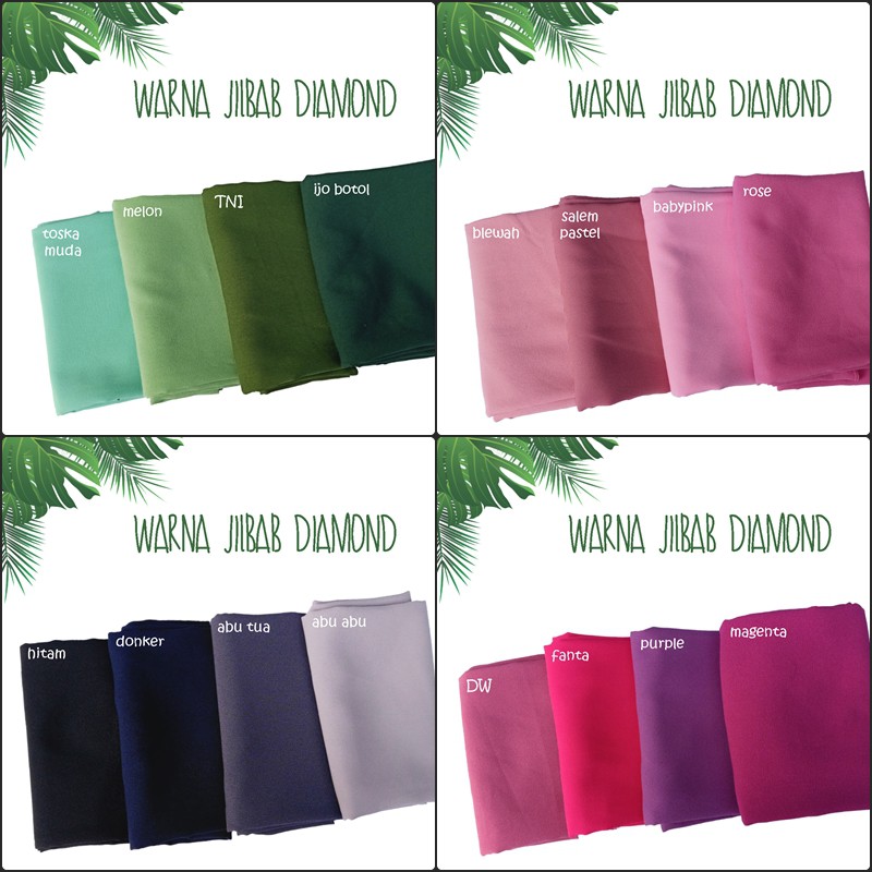 Pashmina Panjang 150cm X75cm Bahan Diamond High Quality Ujung Tepi Jahit Rapi-1