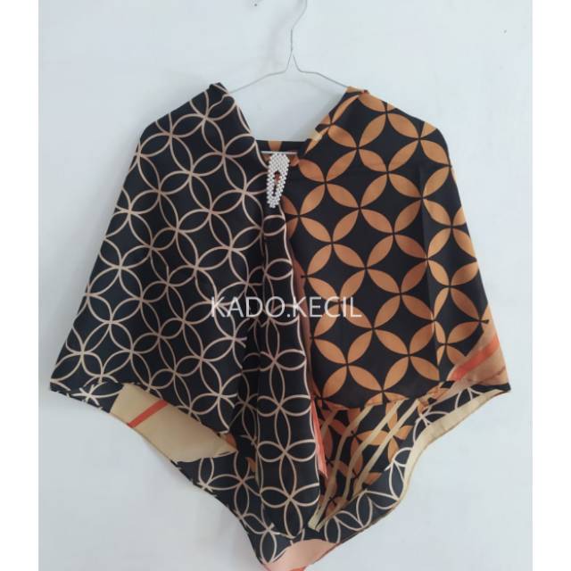 HijabJilbab segi empat motif hitam coklat umama