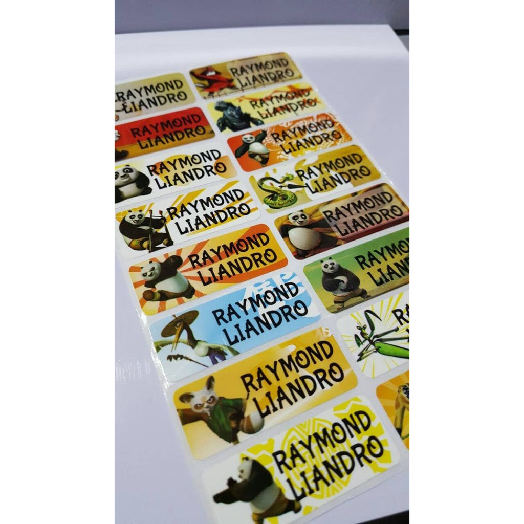 

Kungfu Panda Label Nama anti air sticker label name waterproof