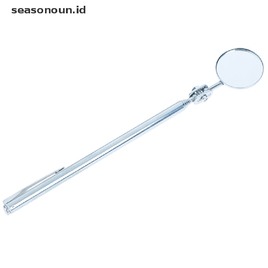 【seasonoun】 Retractable flexible telescopic inspection round mirror with pocket clip .