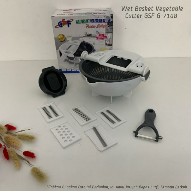 Wet Basket Vegetable Cutter Parutan Pemotong Sayur Serbaguna 7in1 / Alat Potong Kentang Sayur Multifungsi Pengiris Parutan Mangkok / KERANJANG SARINGAN PEMOTONG SAYUR BUAH / PARUTAN KEJU SERBAGUNA / WET BASKET VEGETABLE CUTTER