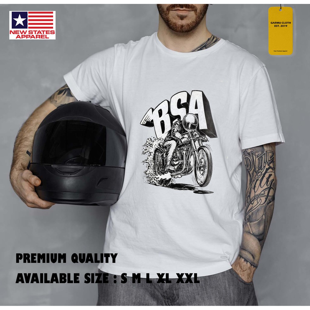 KAOS BSA / KAOS MOTORCYCLE / KAOS PRIA MURAH / KAOS DISTRO / KAOS BISA COD /BS1