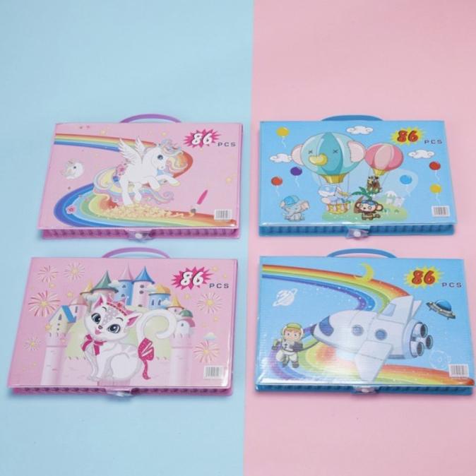 

Crayon Set 86 Pcs Pensil Warna / Colouring Set Stationary Kado Anak