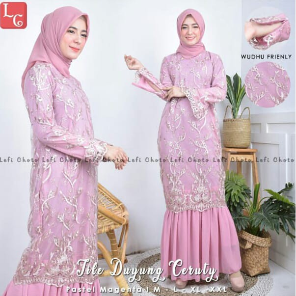 PROMO GAMIS TULLE MUTIARA BORDIR GLITER (WUDHU FREINDLY) / GAMIS PESTA