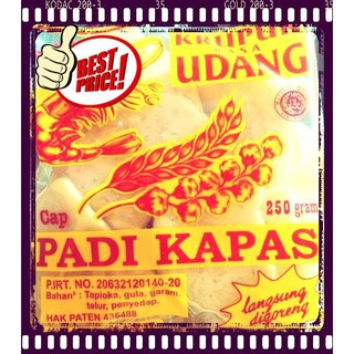 KERUPUK UDANG CAP PADI KAPAS KEMASAN  250 GRAM Shopee 