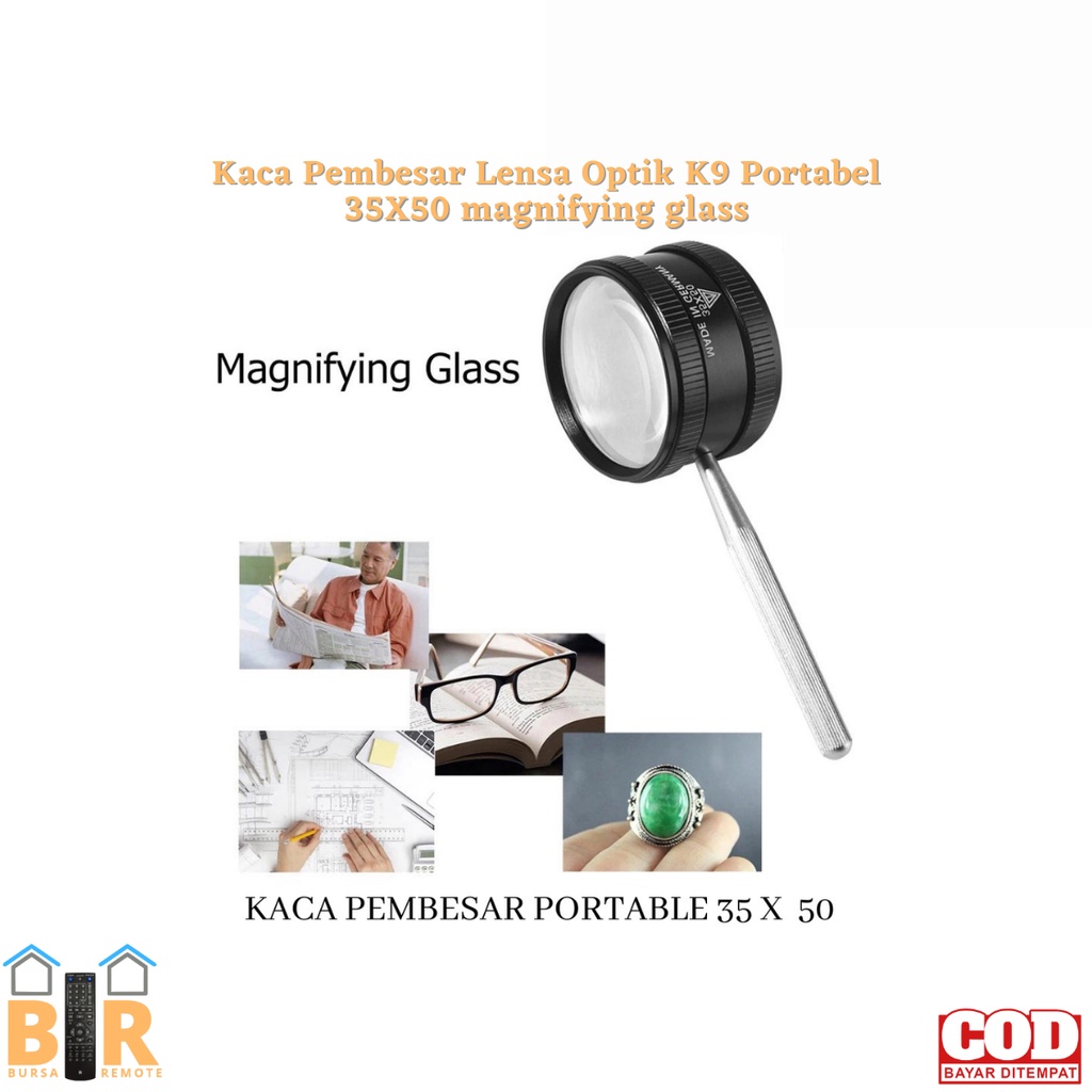 Kaca Pembesar Lensa Optik K9 Portabel 35X50 magnifying glass