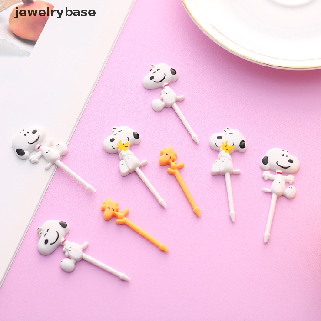 6 Pcs / Set Aksesoris Garpu Buah Bentuk Kartun Kucing Anjing Untuk Dessert