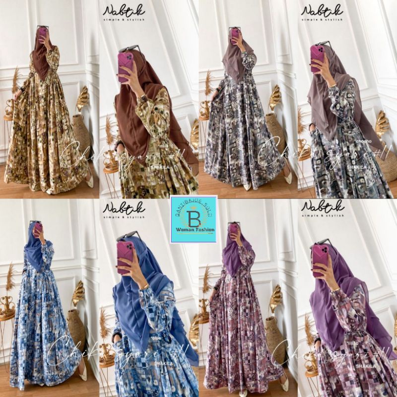 [READY STOCK] Gamis CIKA SYARI #11 Original Nabtik. Gamis best seller, Dress Muslim Nabtik