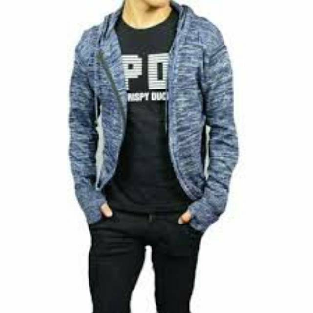 Jaket ariel rajut twoton navy