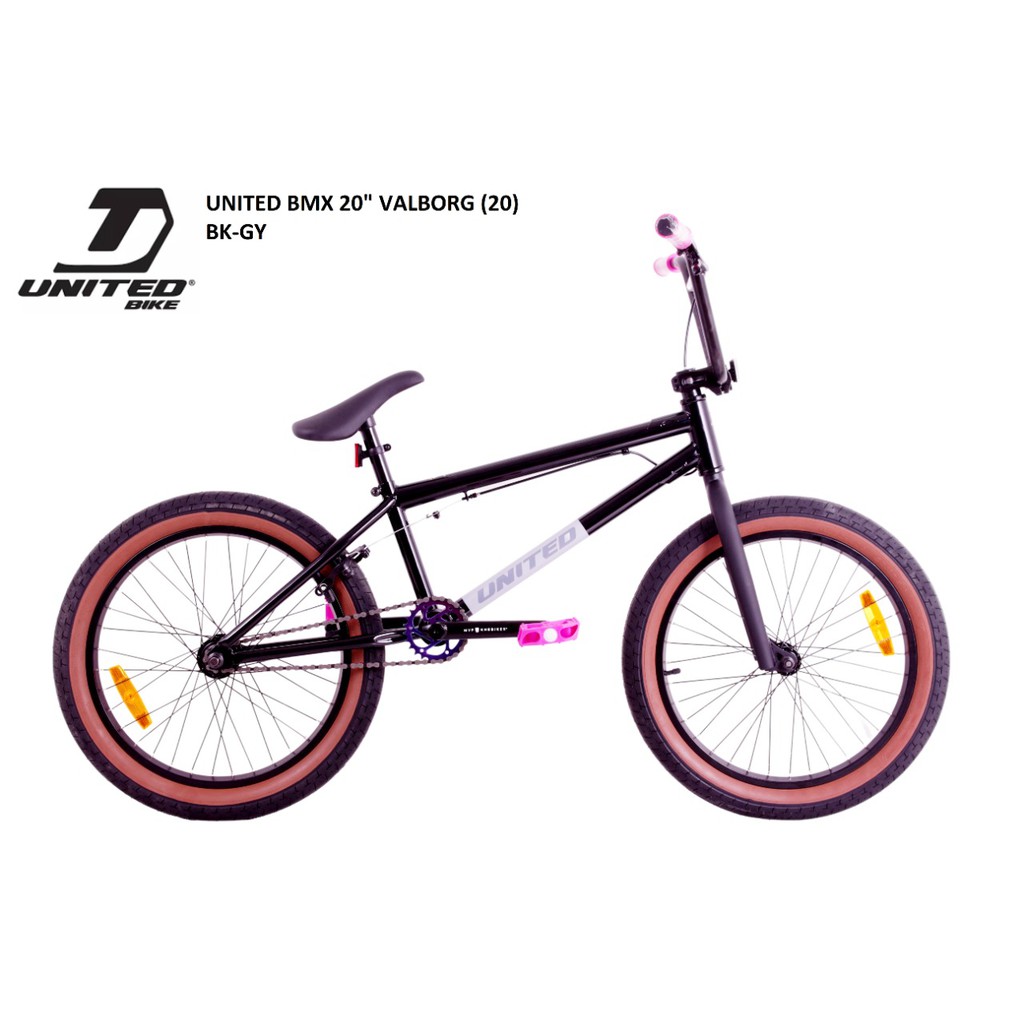 SEPEDA BMX - UNITED 1SPEED VALBORG 20inch Warna: Hitam Abu-abu