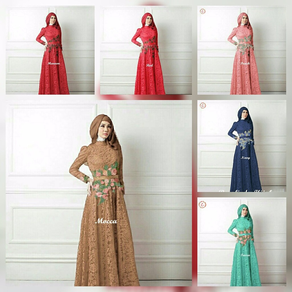 promo GAMIS LEBARAN 2017 / BAJU PESTA MUSLIMAH / GAMIS BROKAT TERBARU murah kualitas bagus