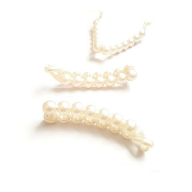 ~ PIYOSHI08 ~ Jepit Rambut Model Pisang Mutiara 10cm Ponytail Hair Claw Clips AF181