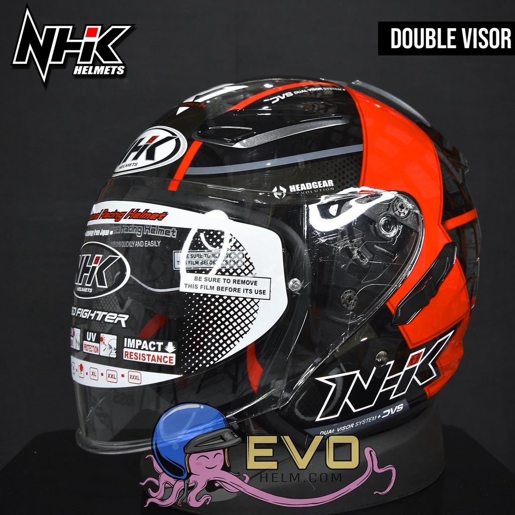 NHK R1_SOLID MOTIF WARNA LENGKAP - HELM NHK HALF FACE DOUBLE VISOR ORIGINAL DOT