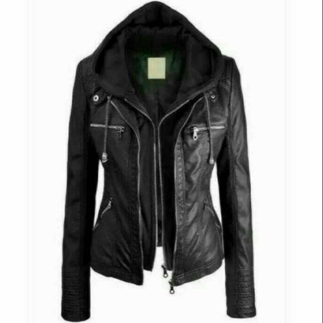 Jaket kulit domba asli kualitas premium model kupluk jaket kulit wanita cewek Garut grosir murah