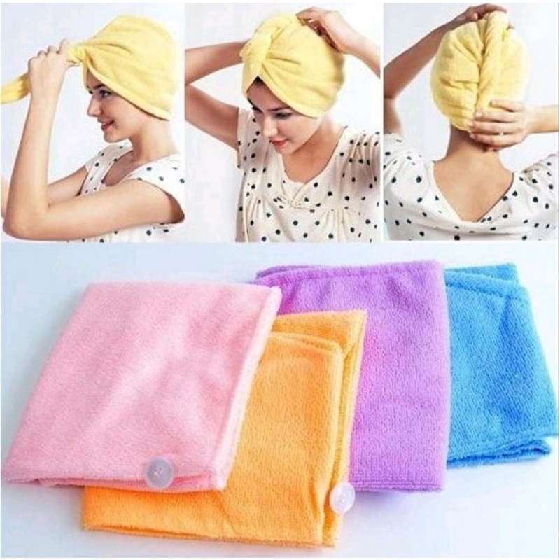 HANDUK KERAMAS BAHAN MICROFIBER LEMBUT HALUS MURAH BERKUALITAS