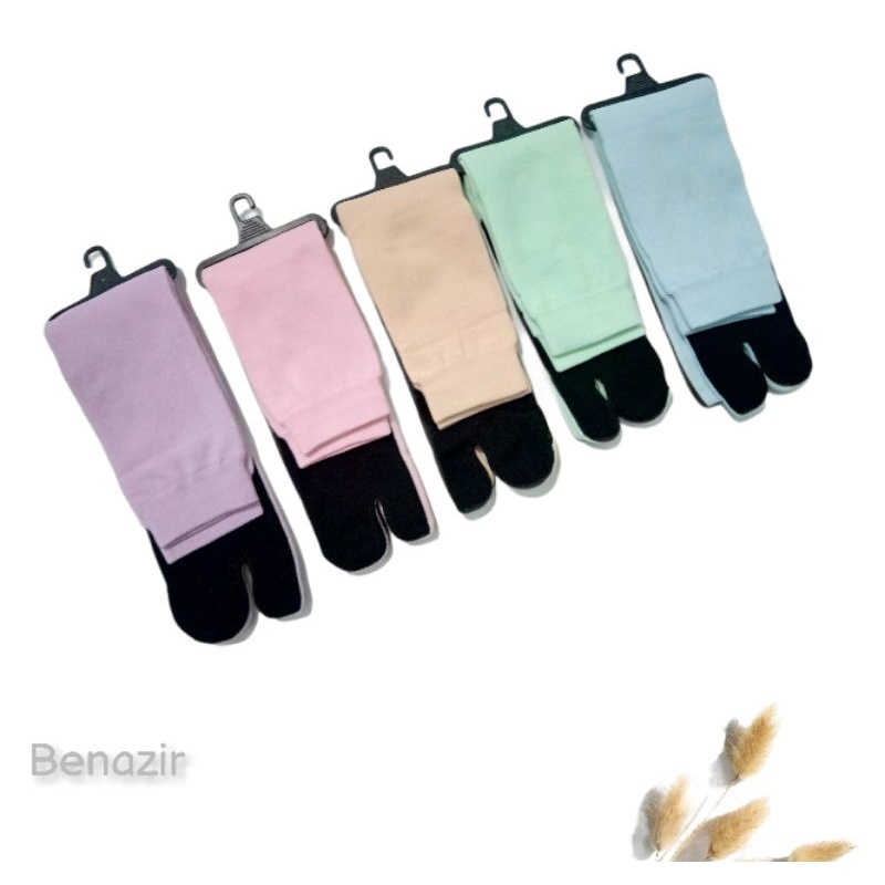 Kaos Kaki Jempol Polos Nylon Muslimah | Kaos Kaki Jempol Tapak Hitam