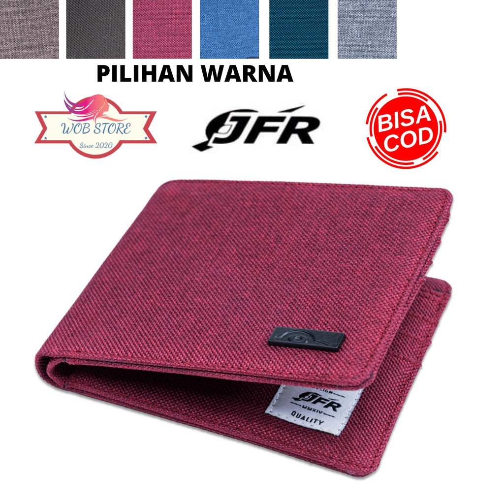 Fashion Dompet Pria Cowok Laki2 laki Bahan Kulit Canvas Asli Original Murah Keren Kekinian Unik JP07