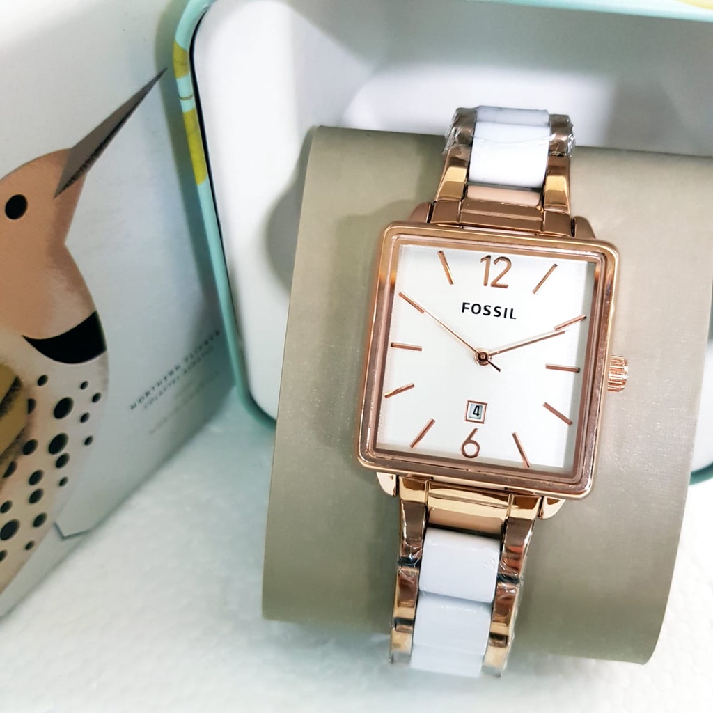 Jam Tangan Wanita Fashion L31405G Tali Rantai Case Segi Tanggal Aktif Free Box Exclusive &amp; Baterai