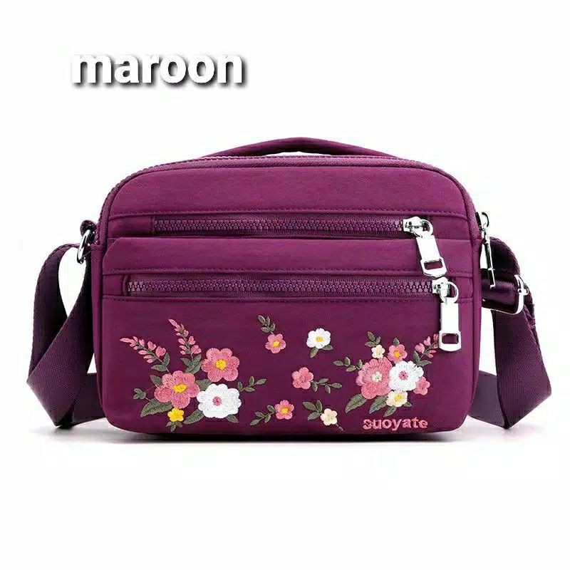 Hot Sale 11.11 Tas Selempang Wanita | Tas Bordir Mikro | Fashion Tas Selempang Casual Small Flower Bordir Beautiful Bag Travel School Bag