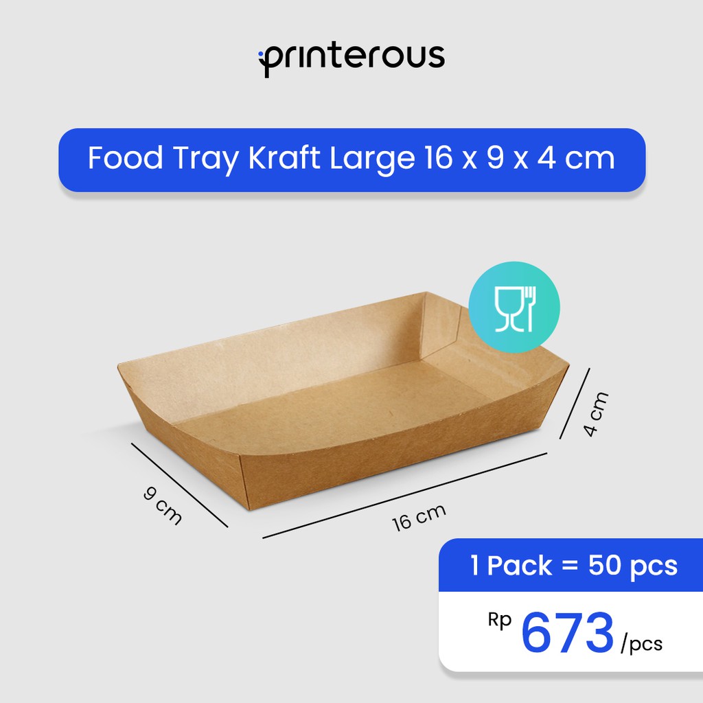 Jual Paper Food Tray Kraft Medium / Tray Makanan Kraft Medium / Kertas
