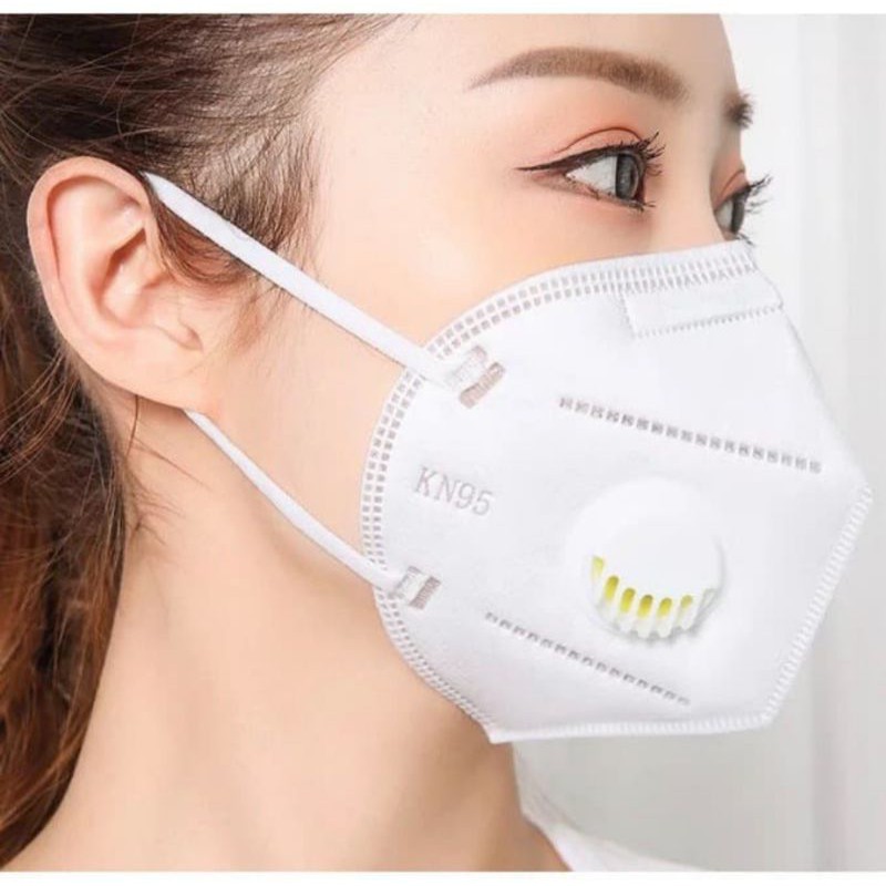 MASKER KN95 RESPIRATOR FILTER 3D MASKER N95 KN 95 MASKER FILTER KATUP - PUTIH